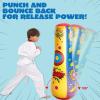 imageJOYIN Punching Bag for Kids 47 Inches Kids DoubleSided Inflatable Punching Bag with BounceBack Action1 Pcs