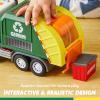 imageLED Garbage Truck Toy Set Includes Dumpster Toy Truck with Mode Switch ampamp Volume Control Trash Vehicle with Lights and Sounds Automatic Bump ampamp Go Car