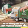 imageLED Garbage Truck Toy Set Includes Dumpster Toy Truck with Mode Switch ampamp Volume Control Trash Vehicle with Lights and Sounds Automatic Bump ampamp Go Car