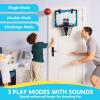 imageSYNCFUN Mini Basketball Hoop Over The Door LED Indoor Basketball Hoop for Kids with Scoreboard ampamp 4 Balls Basket Ball Game Toys Gifts for Boys Ages 3 and UPRedBlue