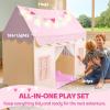 imageSYNCFUN Play Tent for KidsIndoor ampamp Outdoor Tent with BlanketLED Lights ampamp Flags for ToddlerSpacious 513552 InchPlayhouse for KidsIdeal Private Space for Reading ampamp Play for Boys ampamp Girls Age 37Pink