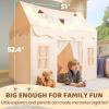 imageSYNCFUN Play Tent for KidsIndoor ampamp Outdoor Tent with BlanketLED Lights ampamp Flags for ToddlerSpacious 513552 InchPlayhouse for KidsIdeal Private Space for Reading ampamp Play for Boys ampamp Girls Age 37Gray