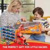imageSYNCFUN Toddler Race Car Toys Kids Race Track Truck Toy 96quot Foldable 3 Layer Carrier Truck with 12 DieCast Metal Cars and Lights ampamp Sounds Christmas Birthday Gifts for 3 4 5 Years Old Boys Girls