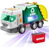 imageLED Garbage Truck Toy Set Includes Dumpster Toy Truck with Mode Switch ampamp Volume Control Trash Vehicle with Lights and Sounds Automatic Bump ampamp Go Car