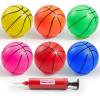 imageSYNCFUN 5quot Mini Basketball Set 6 PCS Small Ball with Pump for Mini Basketball Hoop Rubber Toy Ball for Pool Indoor and Outdoor Games Sports Toys for Toddlers and TeenagersMulticolored