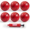 imageSYNCFUN 5quot Mini Basketball Set 6 PCS Small Ball with Pump for Mini Basketball Hoop Rubber Toy Ball for Pool Indoor and Outdoor Games Sports Toys for Toddlers and TeenagersRed