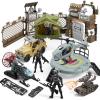 imageSYNCFUN Military Toy Set with Army Base Vehicles Action Figures ampamp Weapon Accessories Helicopter with Light ampamp Sound  Christmas Birthday Gift for Kids Boys Girls