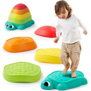 imageJOYIN 5 Pcs Turtle Balance Stepping Stones Kids Turtle Path Jumping Stones Toddler Obstacle Course Coordination Game Toys Indoor or Outdoor Play for Kids Aged 3