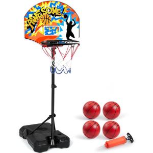 imageJOYIN Kids Basketball Hoop Adjustable Height 28 ft62 ft Toddler Basketball Hoop for Kids Indoor Outdoor Play Portable Basket Ball for Boys Girls Age 3 4 5 6 7 8 Gift