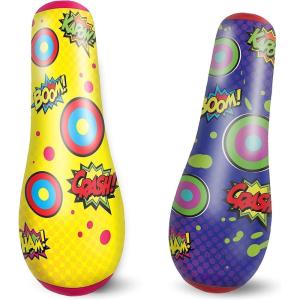 imageJOYIN Punching Bag for Kids 47 Inches Kids DoubleSided Inflatable Punching Bag with BounceBack Action1 Pcs