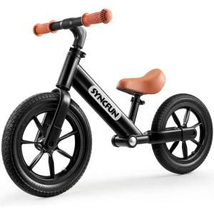 imageSYNCFUN 12 Toddler Balance Bike for 2 3 4 5 Year Old Kids Lightweight Bike with Adjustable Seat and Rubber Tires for Children Balancing Toy for 25 Girls and Boys Birthday Gift WhiteBlack