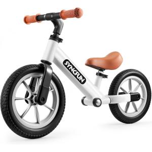 imageSYNCFUN 12 Toddler Balance Bike for 2 3 4 5 Year Old Kids Lightweight Bike with Adjustable Seat and Rubber Tires for Children Balancing Toy for 25 Girls and Boys Birthday Gift WhiteWhite