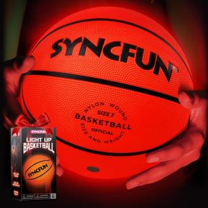 imageSYNCFUN Glow in The Dark Basketball Size 7 Light Up Basketball for Night Games Cool Birthday Gift for Boys Age 712 Teen Outdoor Sports Toy Halloween