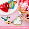 imageJOYIN 26 Packs Valentines Day Cards with Building Blocks Prefilled Hearts with Cards Filled with Animal Building Blocks for Valentine Party Favor Classroom Prize Supply