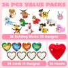 imageJOYIN 26 Packs Valentines Day Cards with Building Blocks Prefilled Hearts with Cards Filled with Animal Building Blocks for Valentine Party Favor Classroom Prize Supply