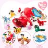 imageJOYIN 26 Packs Valentines Day Cards with Building Blocks Prefilled Hearts with Cards Filled with Animal Building Blocks for Valentine Party Favor Classroom Prize Supply