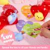 imageJOYIN 28 Packs Heart Gift Cards with Mochi Squishy Toys and Heart Shells Stress Relief Fidget Cute Miniature Novelty Toys for Kids Party Favors and School ExchangeCute Animals Mochi
