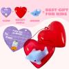 imageJOYIN 28 Packs Heart Gift Cards with Mochi Squishy Toys and Heart Shells Stress Relief Fidget Cute Miniature Novelty Toys for Kids Party Favors and School ExchangeCute Animals Mochi