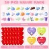 imageJOYIN 28 Packs Heart Gift Cards with Mochi Squishy Toys and Heart Shells Stress Relief Fidget Cute Miniature Novelty Toys for Kids Party Favors and School ExchangeCute Animals Mochi