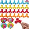 imageJOYIN 28 Packs Valentines Cards with Fidget Spinner Stress Relief Hand Finger Spinner Fidget Toy for Valentines Day Kids School Classroom Prizes Gift ExchangeParty Favor Exchange Gift RewardsHeart