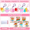 imageJOYIN 30 Packs 6 Design Gift Cards with Pop Bubble Keychains Mini Colored Pop Multi Shape Stress Relief Fidget Toys for Kids Party Favors and Classroom Gift ExchangeClassic Valentine Pop Bubble