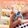 imageKlever Kits Dot Art Kit for Kids No Mess Sticker for Toddler 37 Craft Kits DIY Creative Activity Travel Toy Birthday Gifts for Boys Girls DinosaurAnimals