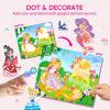 imageKlever Kits Dot Art Kit for Kids No Mess Sticker for Toddler 37 Craft Kits DIY Creative Activity Travel Toy Birthday Gifts for Boys Girls DinosaurPrincess
