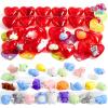 imageJOYIN 28 Packs Heart Gift Cards with Mochi Squishy Toys and Heart Shells Stress Relief Fidget Cute Miniature Novelty Toys for Kids Party Favors and School ExchangeCute Animals Mochi