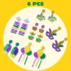 imageJOYIN 12 Pcs Mardi Gras Colorful Earrings Set Gold Green Purple Fleur Mask Crown Earrings for Women Costume Accessories Favors