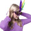 imageJOYIN 12 Pcs Mardi Gras Feather Masks Carnival Masquerade Masks Bulk Mardi Gras Costume Dress Up Accessories for Women Men Outfit