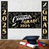 imageJOYIN 3 Pcs Graduation Decorations Class of 2025 Large Graduaiton Banners Set Gold ampamp Black Congrats Grad Party Backdrop and Banner Hanging Porch Supplies for College Graduation IndoorOutdoor DecorBlack