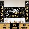 imageJOYIN 3 Pcs Graduation Decorations Class of 2025 Large Graduaiton Banners Set Gold ampamp Black Congrats Grad Party Backdrop and Banner Hanging Porch Supplies for College Graduation IndoorOutdoor DecorBlack