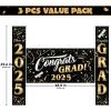 imageJOYIN 3 Pcs Graduation Decorations Class of 2025 Large Graduaiton Banners Set Gold ampamp Black Congrats Grad Party Backdrop and Banner Hanging Porch Supplies for College Graduation IndoorOutdoor DecorBlack