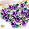 imageJOYIN 3 Pcs Mardi Gras Jumbo Bead Necklaces Disco Gold Green Purple Necklaces Beads for Mardi Gras Party Decorations Supplies Costume Accessories Favors