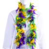 imageJOYIN 4 PCS Mardi Gras Feather Boa 25 Gram 4 Feet Long Yellow Purple Green Feather Boa for Mardi Gras Party Dress Up Masquerade Costume Accessories