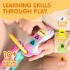 imageJOYIN Baby Car Keys Teether  Toddlers Sensory Learning Toy wMusic ampamp Lights  Musical Toys for Travel  Birthday Gifts for Baby Age 10 MonthsPink