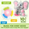 imageJOYIN Musical Unicorn Plush Baby Toy Stuffed Animal with Music ampamp Light Baby Musical Soft Plush Toys for Infant Babies Christmas Birthday Gifts for Boys and Girls 6 MonthsElephant