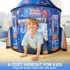 imageJOYIN Rocket Ship Play Tent for Kids  GlowinTheDark Space Tent with Starry Astronaut Spaceship Foldable Playhouse for Boys ampamp Girls Indoor Outdoor Kids Popup Play House Toddler Birthday ToyGlowing Stars Space Tent