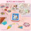 imageKlever Kits 16 Projects Gem Painting Kids Diamond Gem Painting Kit with 5D Gem Arts and Crafts for Girls Ages 612 Gem Craft Activities Kits PrincessFantasy