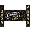 imageJOYIN 3 Pcs Graduation Decorations Class of 2025 Large Graduaiton Banners Set Gold ampamp Black Congrats Grad Party Backdrop and Banner Hanging Porch Supplies for College Graduation IndoorOutdoor DecorBlack