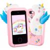 imageSYNCFUN Kids Smart Phone Unicorn Toys Birthday Gifts for Girls Age 3 4 5 6 7 8 9 10 Year Old Toddler Phone Toys with Dual Camera Game Music Player Alarm Clock 8GB Memory CardUnicorn Smart phone