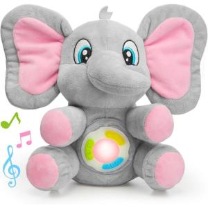imageJOYIN Musical Unicorn Plush Baby Toy Stuffed Animal with Music ampamp Light Baby Musical Soft Plush Toys for Infant Babies Christmas Birthday Gifts for Boys and Girls 6 MonthsElephant