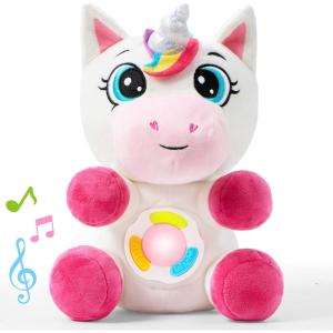 imageJOYIN Musical Unicorn Plush Baby Toy Stuffed Animal with Music ampamp Light Baby Musical Soft Plush Toys for Infant Babies Christmas Birthday Gifts for Boys and Girls 6 MonthsUnicorn
