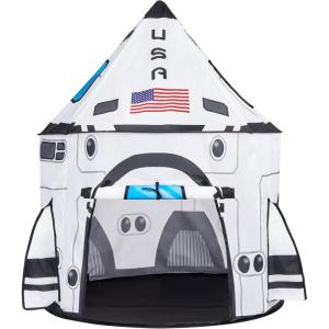 imageJOYIN Rocket Ship Play Tent for Kids  GlowinTheDark Space Tent with Starry Astronaut Spaceship Foldable Playhouse for Boys ampamp Girls Indoor Outdoor Kids Popup Play House Toddler Birthday ToyRocket Tent