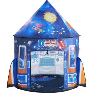 imageJOYIN Rocket Ship Play Tent for Kids  GlowinTheDark Space Tent with Starry Astronaut Spaceship Foldable Playhouse for Boys ampamp Girls Indoor Outdoor Kids Popup Play House Toddler Birthday ToyGlowing Stars Space Tent