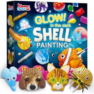 imageKlever Kits 12 Glow in The Dark Sea Shell Painting KitArts ampamp Crafts for Boys and Girls Ages 612 Art Supplies Kids Craft Paint Kits Creative Art Toys for Birthday Party Gift