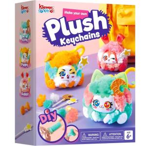 imageKlever Kits DIY Plush Keychain Making Craft DIY Arts ampamp Craft Set with 3 Models Create Your Own Stuffed Keychain for Boys and Girls Ages 6 7 8 9