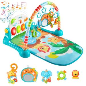 imageSYNCFUN Baby Play Mat Tummy Time Mat Toys Baby Musical Learning Toys 06 Months Adorable AnimalThemed Play Gym with Piano Panel Newborn Gifts for 03 6 9 12 Months