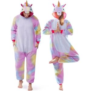 imageSpooktacular Creations Halloween Unicorn Costume Unisex Adult Unicorn Jumpsuit for Halloween Cosplay Themed PartiesPink