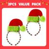 imageJOYIN 2 Pcs Christmas Elf Hat Headbands Xmas Elf Furry Hat Headbands with Red ampamp Green Fabricwrapped Christmas Headdress for Adults and Children Parties Roleplaying Photo Props